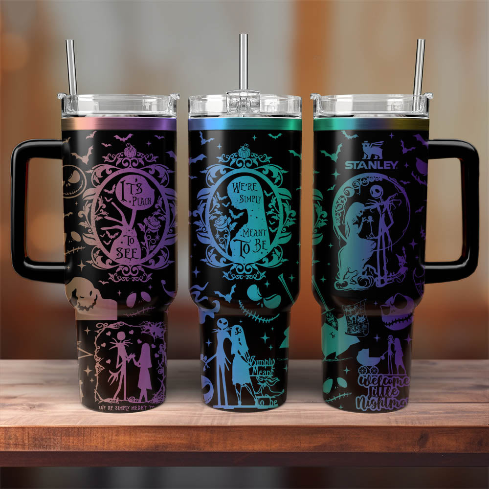 The Nightmare Before Christmas Movies Custom Stanley Quencher 40Oz Stainless Steel Tumbler With Handle
