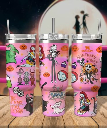 The Nightmare Before Christmas Movies Custom Stanley Quencher 40Oz Stainless Steel Tumbler With Handle