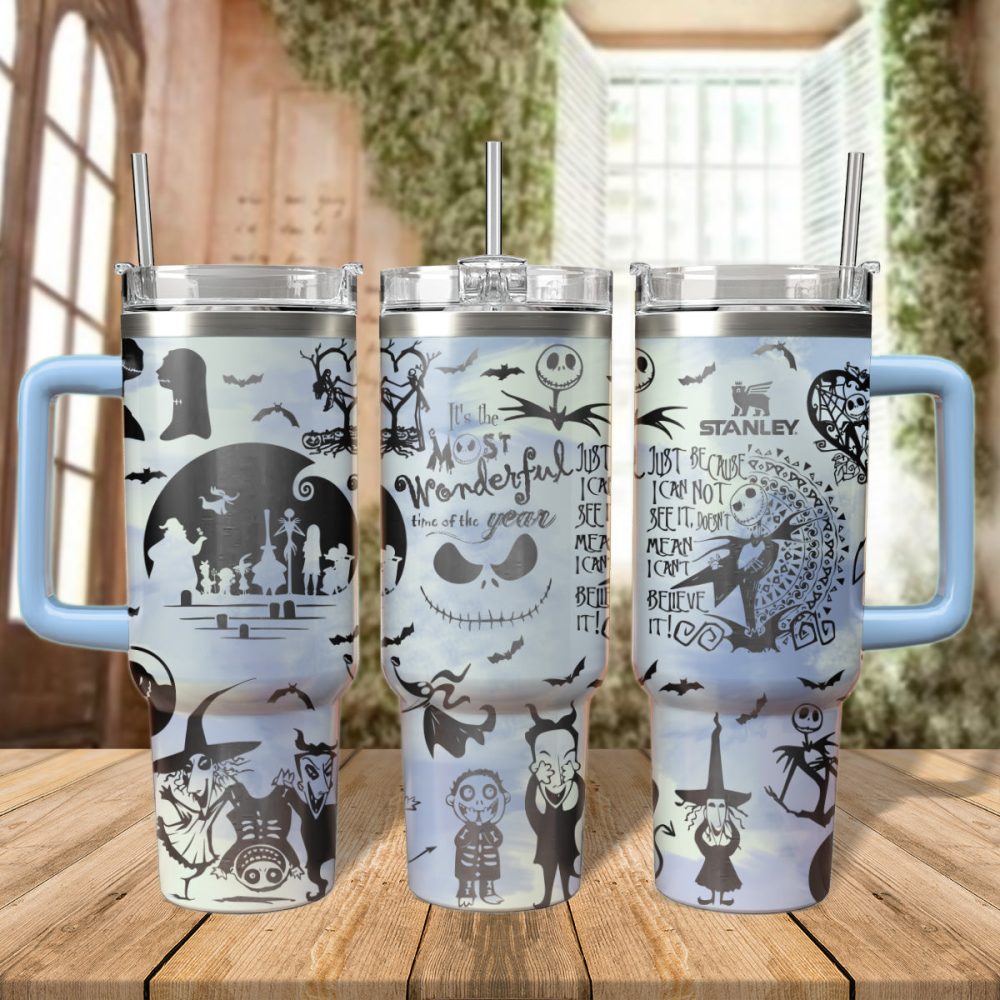 The Nightmare Before Christmas Movies Custom Stanley Quencher 40Oz Stainless Steel Tumbler With Handle
