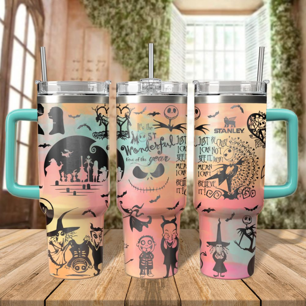 The Nightmare Before Christmas Movies Custom Stanley Quencher 40Oz Stainless Steel Tumbler With Handle