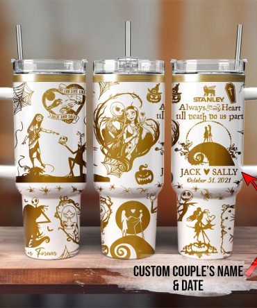 The Nightmare Before Christmas Movies Custom Stanley Quencher 40Oz Stainless Steel Tumbler With Handle