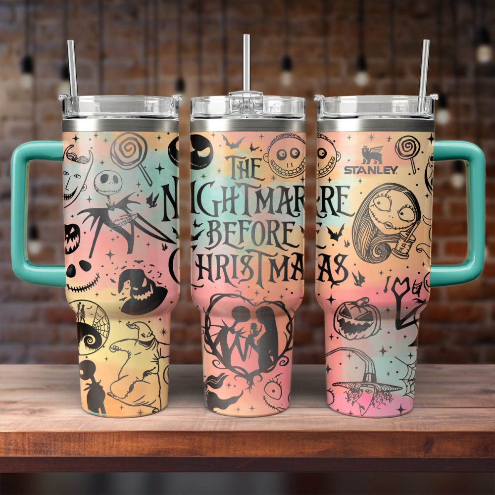 The Nightmare Before Christmas Movies Custom Stanley Quencher 40Oz Stainless Steel Tumbler With Handle