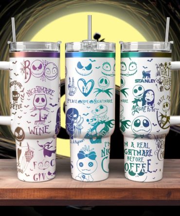 The Nightmare Before Christmas Movies Custom Stanley Quencher 40Oz Stainless Steel Tumbler With Handle