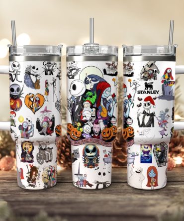 The Nightmare Before Christmas Movies Custom Stanley Quencher 40Oz Stainless Steel Tumbler With Handle