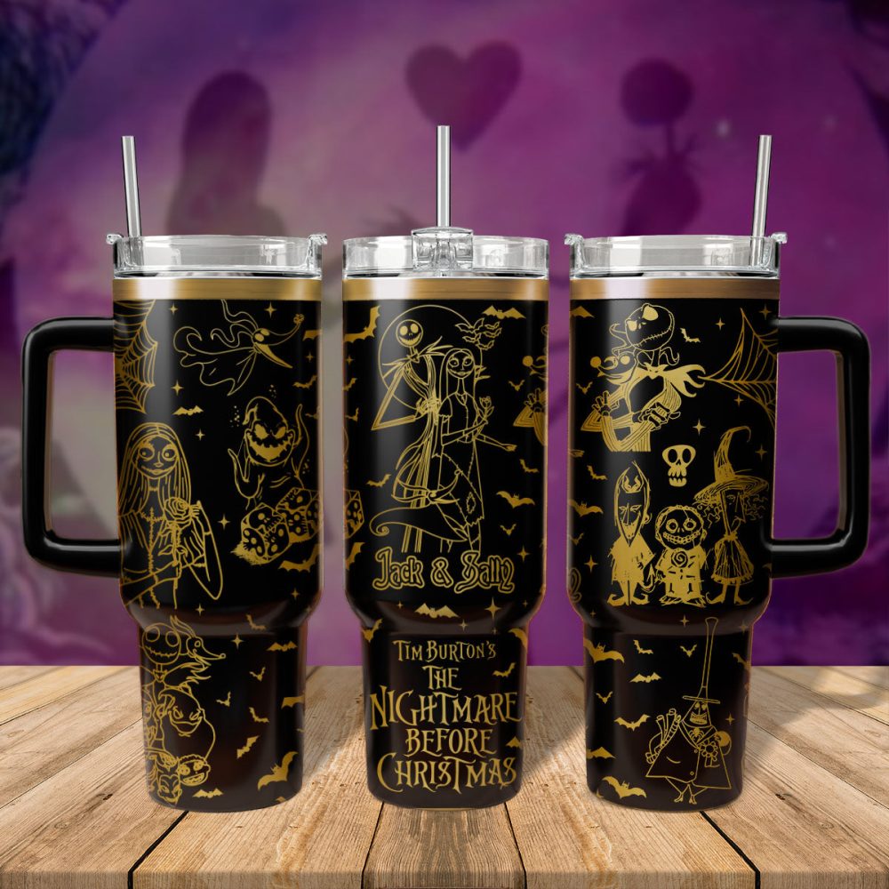 The Nightmare Before Christmas Movies Custom Stanley Quencher 40Oz Stainless Steel Tumbler With Handle