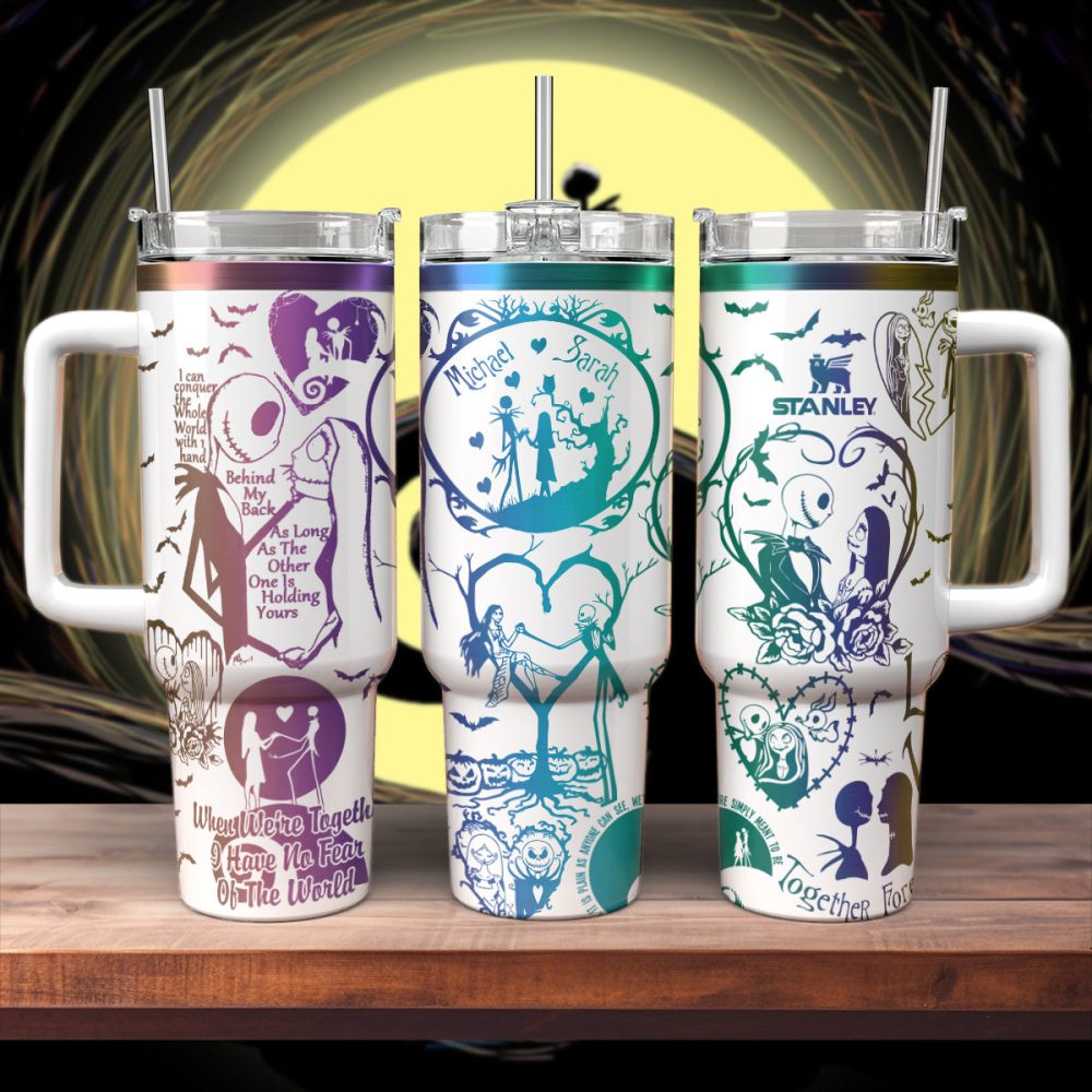 The Nightmare Before Christmas Movies Custom Stanley Quencher 40Oz Stainless Steel Tumbler With Handle