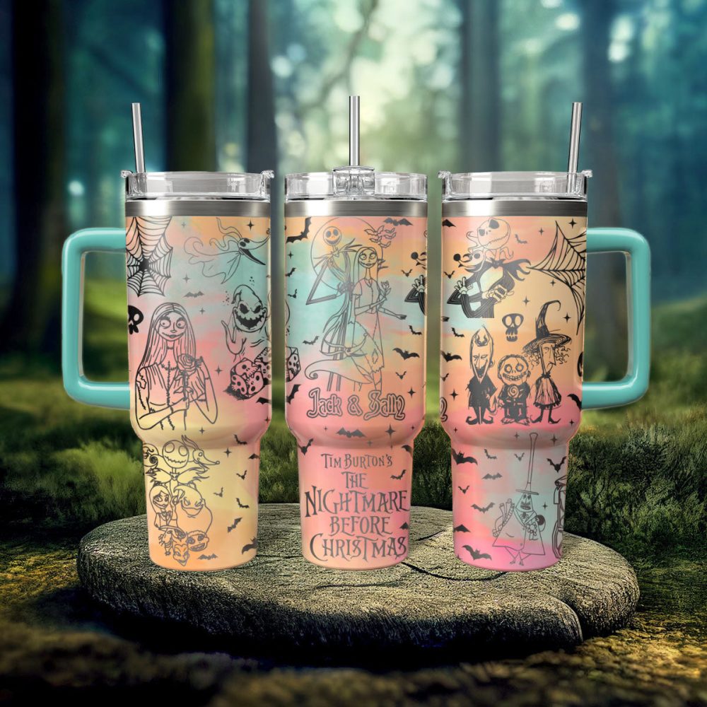 The Nightmare Before Christmas Movies Custom Stanley Quencher 40Oz Stainless Steel Tumbler With Handle