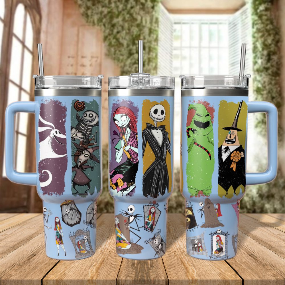 The Nightmare Before Christmas Movies Custom Stanley Quencher 40Oz Stainless Steel Tumbler With Handle
