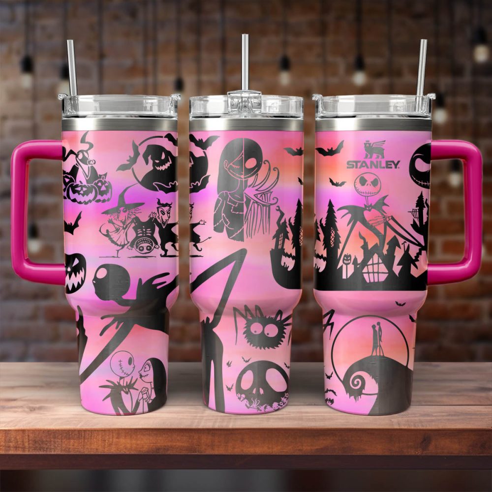 The Nightmare Before Christmas Movies Custom Stanley Quencher 40Oz Stainless Steel Tumbler With Handle