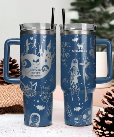 The Nightmare Before Christmas Movies Custom Stanley Quencher 40Oz Stainless Steel Tumbler With Handle