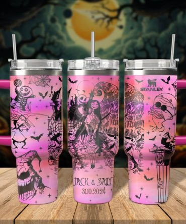The Nightmare Before Christmas Movies Custom Stanley Quencher 40Oz Stainless Steel Tumbler With Handle