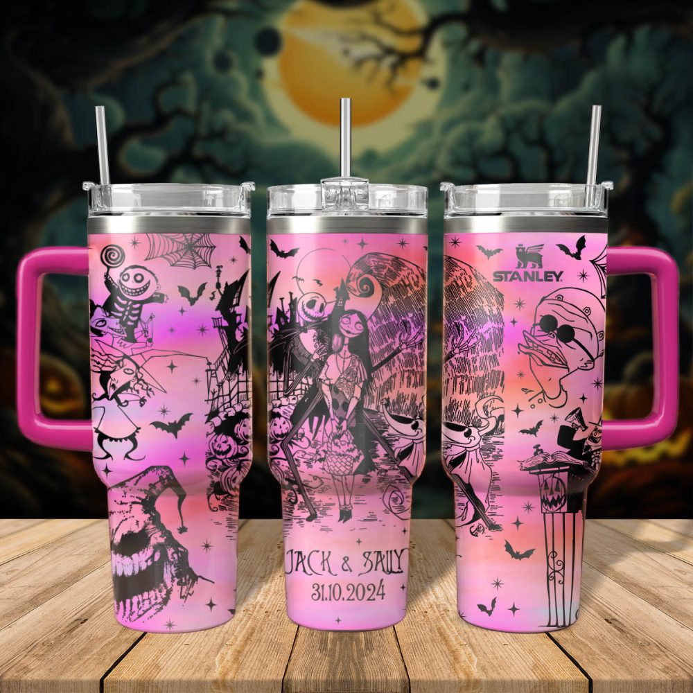 The Nightmare Before Christmas Movies Custom Stanley Quencher 40Oz Stainless Steel Tumbler With Handle