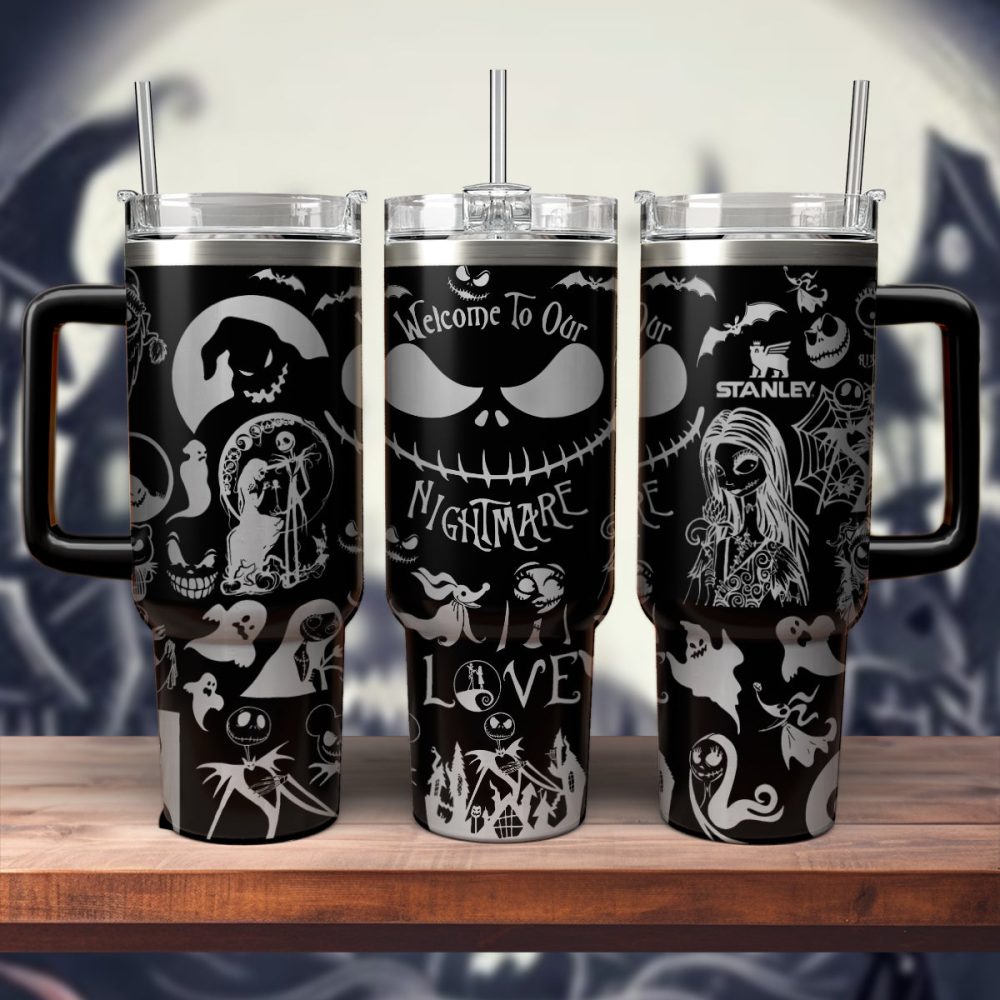 The Nightmare Before Christmas Movies Custom Stanley Quencher 40Oz Stainless Steel Tumbler With Handle