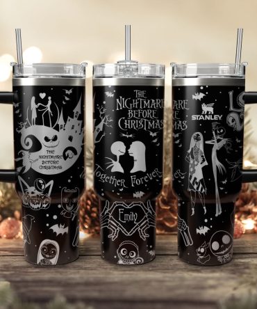 The Nightmare Before Christmas Movies Custom Stanley Quencher 40Oz Stainless Steel Tumbler With Handle