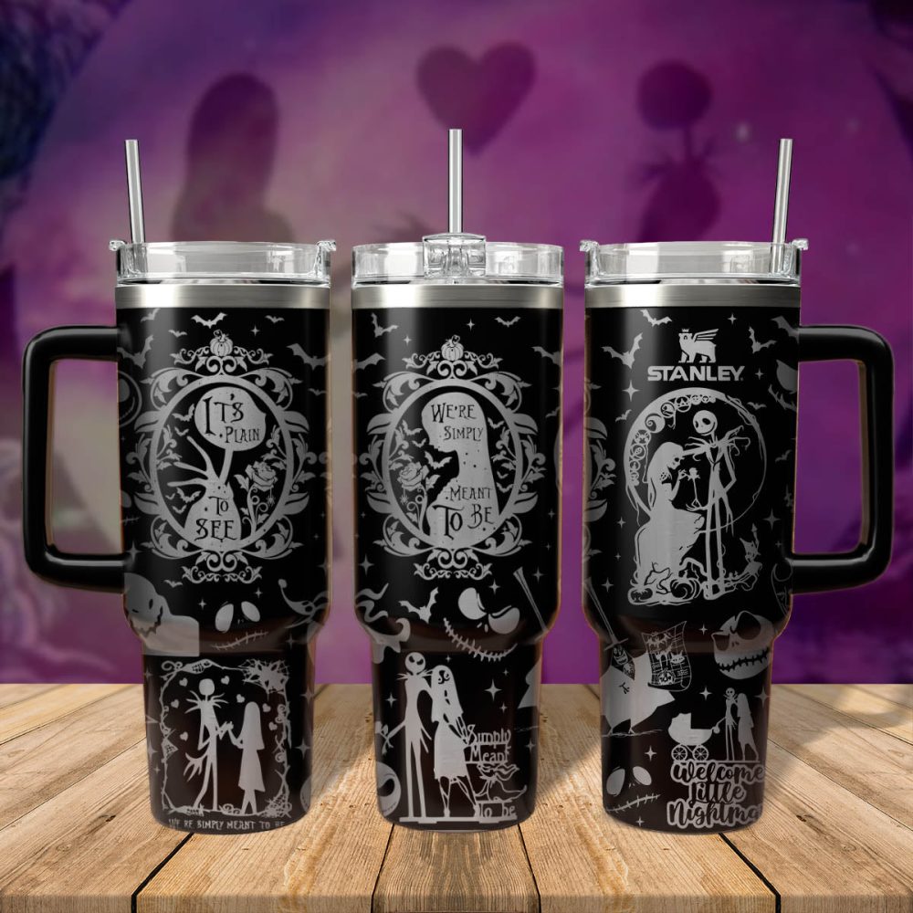 The Nightmare Before Christmas Movies Custom Stanley Quencher 40Oz Stainless Steel Tumbler With Handle