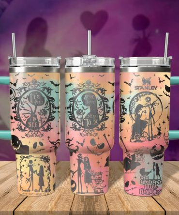 The Nightmare Before Christmas Movies Custom Stanley Quencher 40Oz Stainless Steel Tumbler With Handle