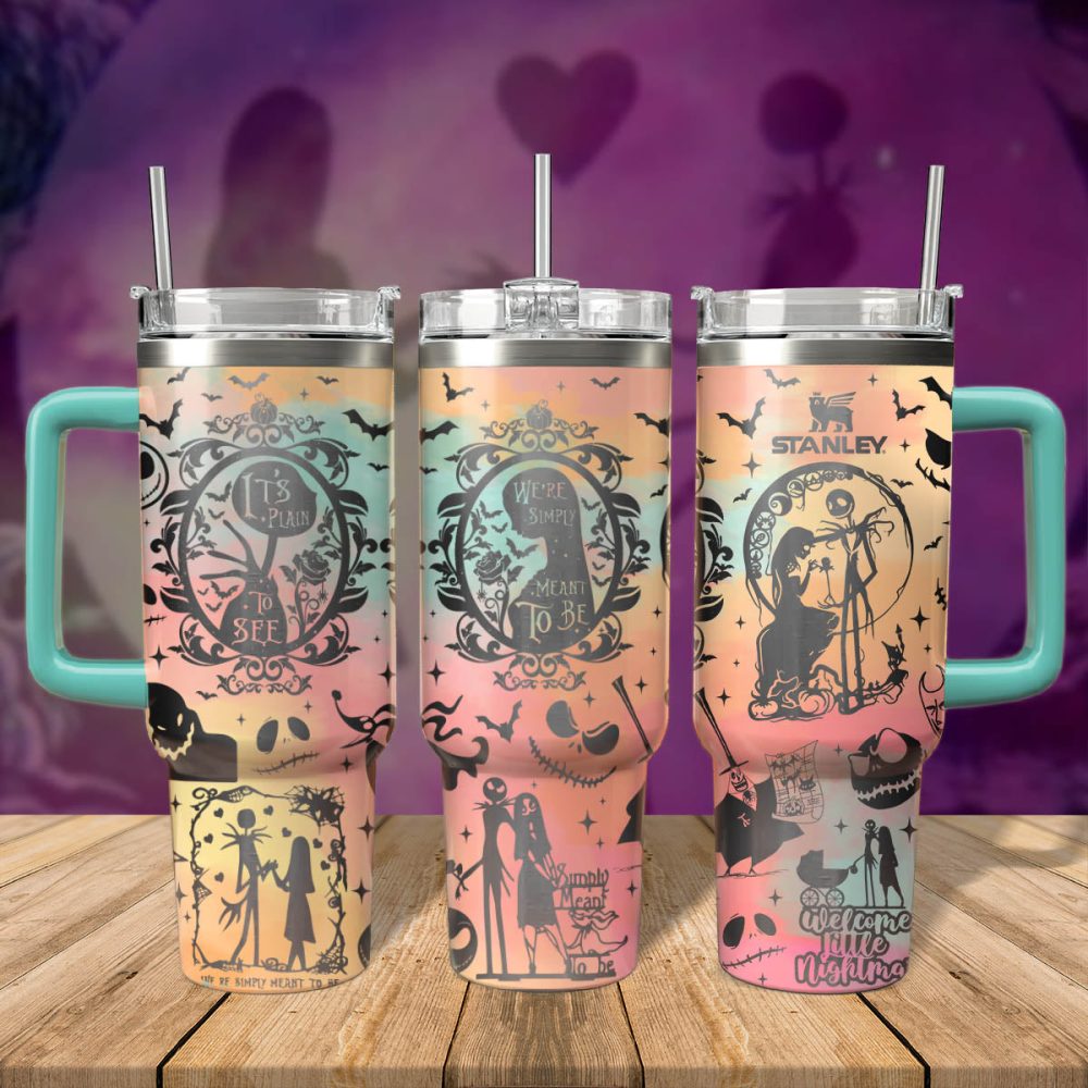 The Nightmare Before Christmas Movies Custom Stanley Quencher 40Oz Stainless Steel Tumbler With Handle