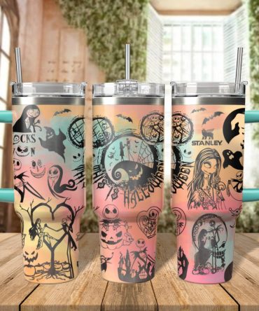 The Nightmare Before Christmas Movies Custom Stanley Quencher 40Oz Stainless Steel Tumbler With Handle