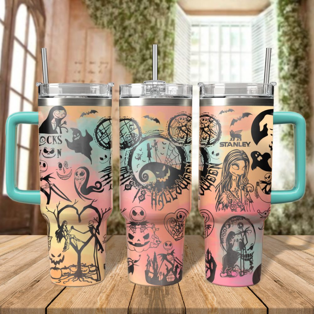 The Nightmare Before Christmas Movies Custom Stanley Quencher 40Oz Stainless Steel Tumbler With Handle