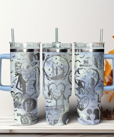 The Nightmare Before Christmas Movies Custom Stanley Quencher 40Oz Stainless Steel Tumbler With Handle