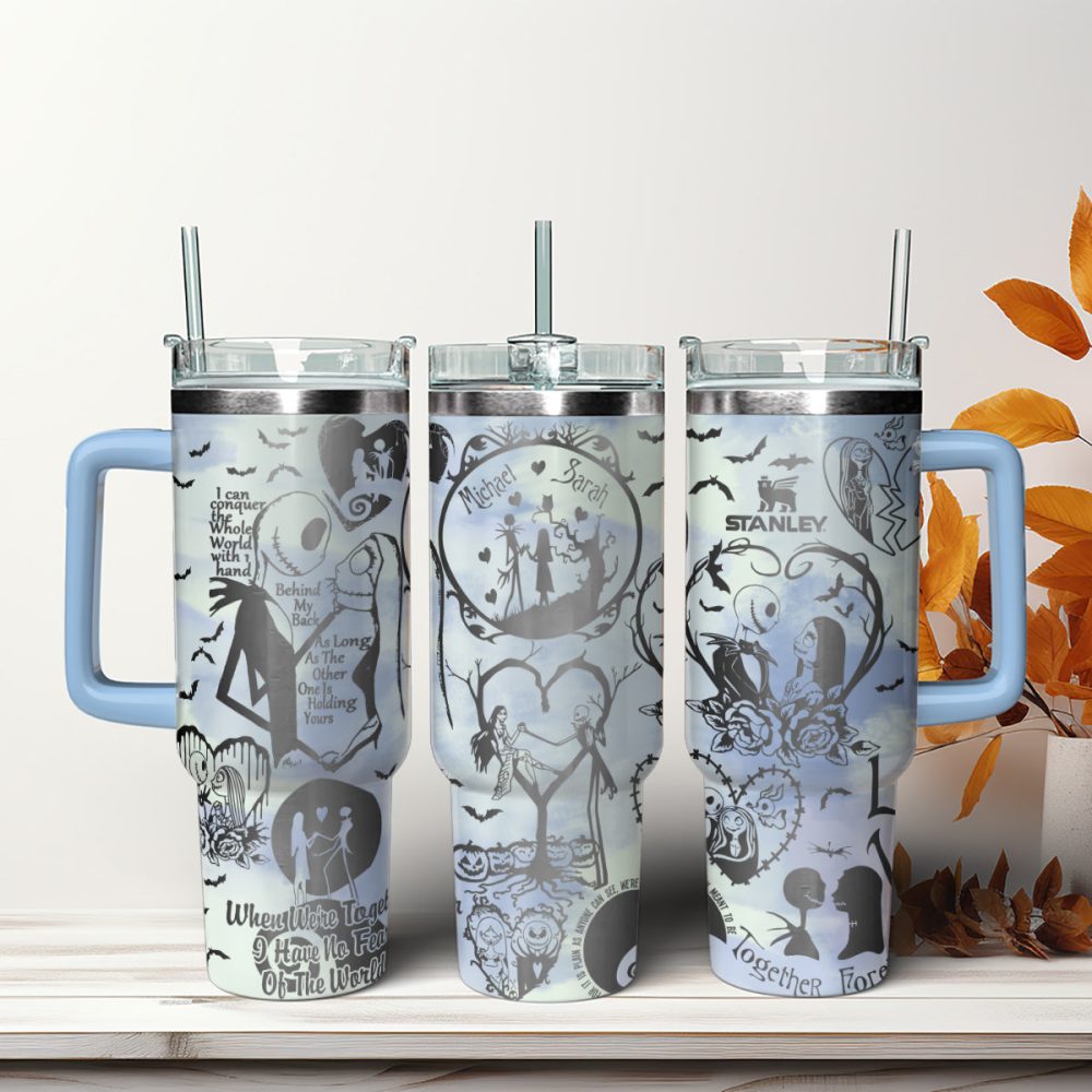 The Nightmare Before Christmas Movies Custom Stanley Quencher 40Oz Stainless Steel Tumbler With Handle