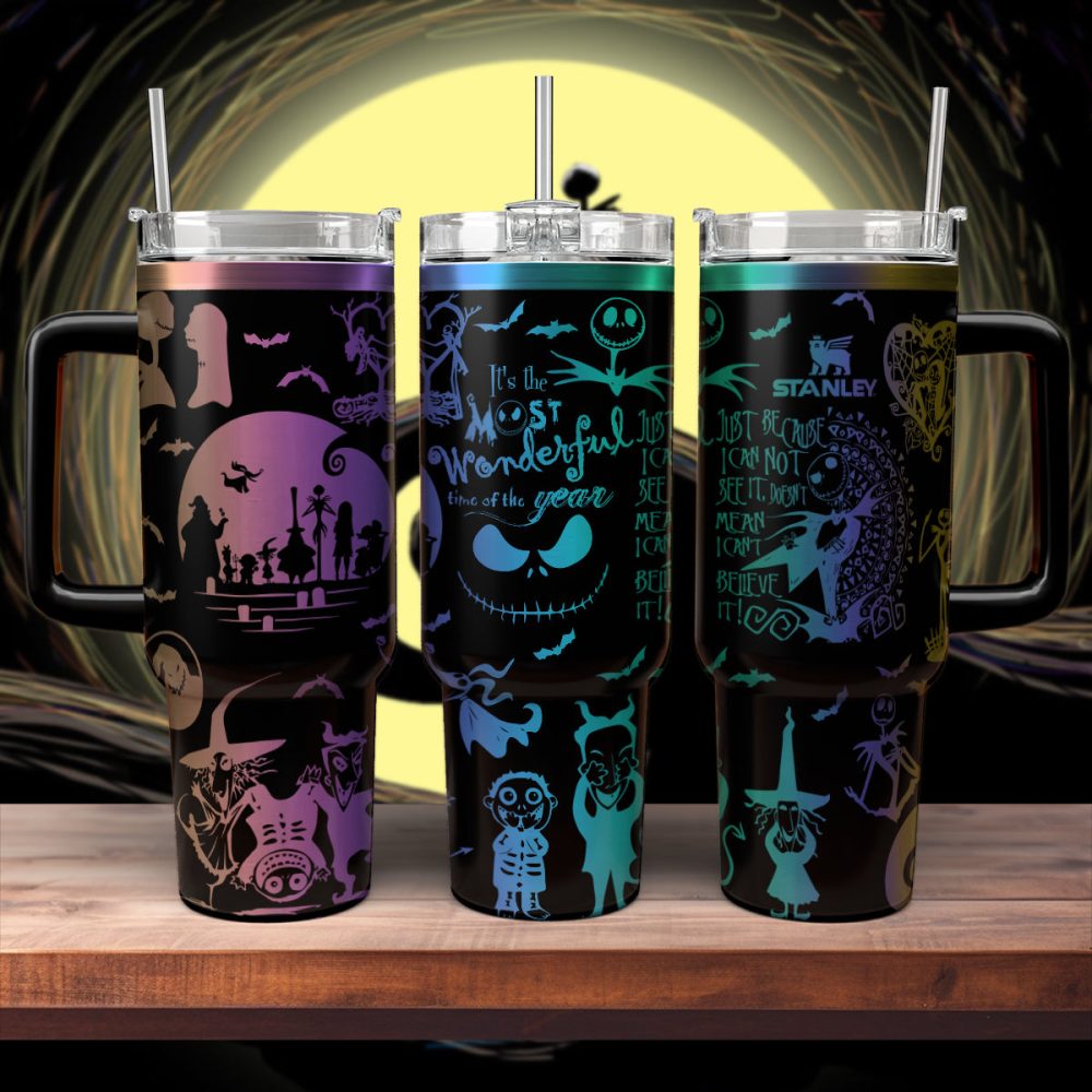 The Nightmare Before Christmas Movies Custom Stanley Quencher 40Oz Stainless Steel Tumbler With Handle