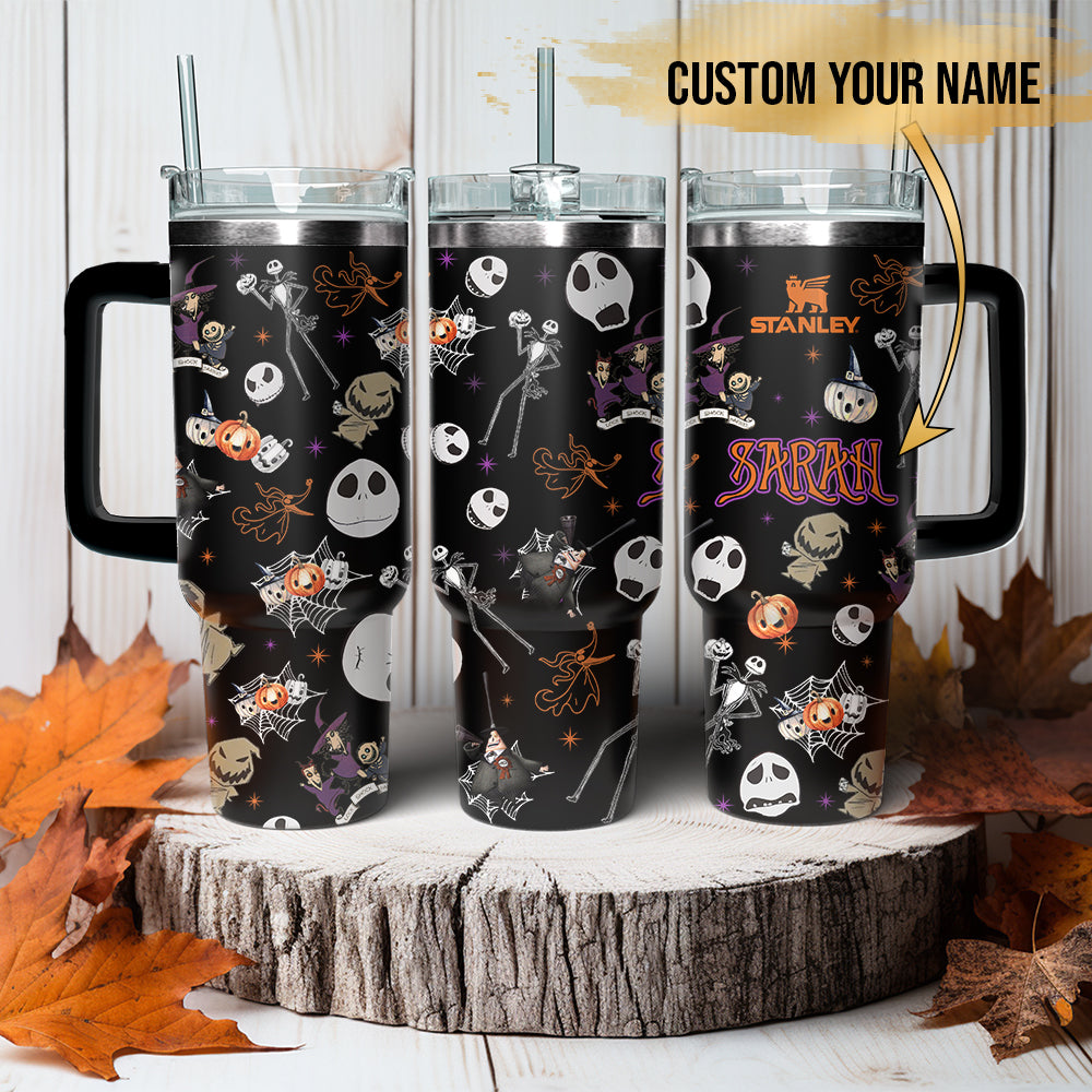 The Nightmare Before Christmas Movies Custom Stanley Quencher 40Oz Stainless Steel Tumbler With Handle