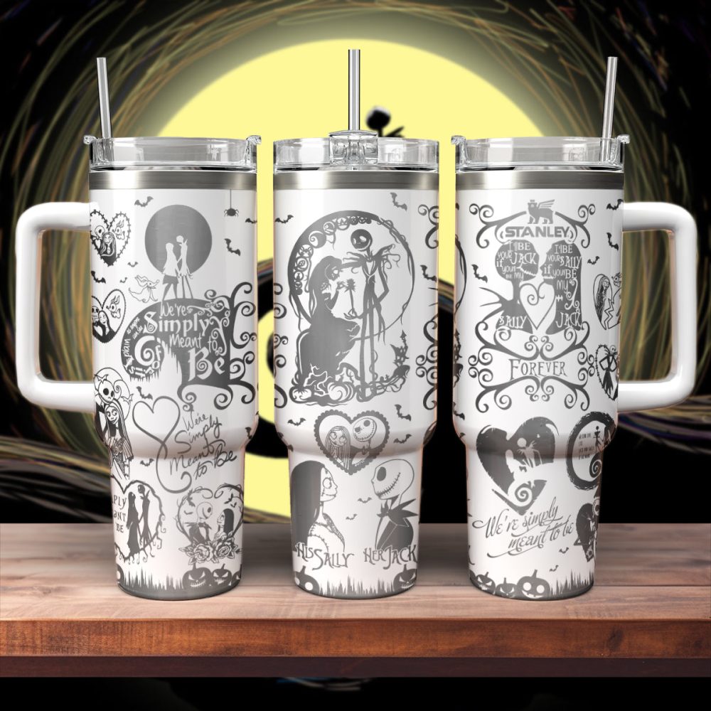 The Nightmare Before Christmas Movies Custom Stanley Quencher 40Oz Stainless Steel Tumbler With Handle