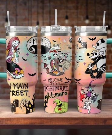 The Nightmare Before Christmas Movies Custom Stanley Quencher 40Oz Stainless Steel Tumbler With Handle
