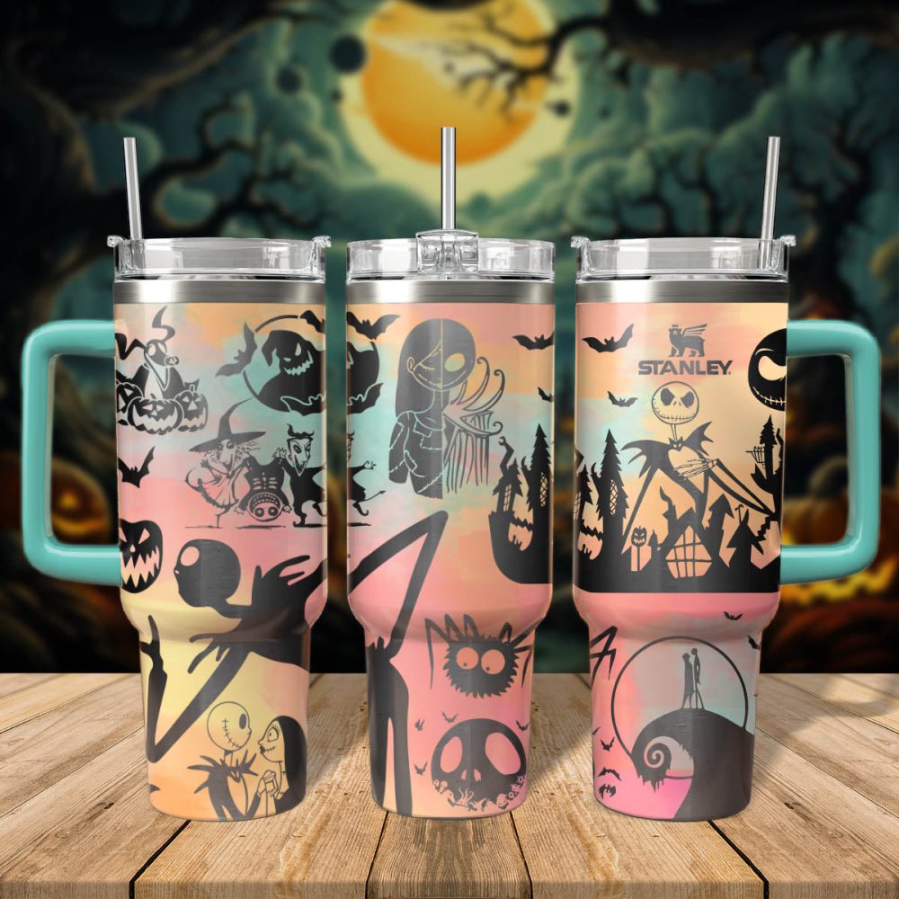 The Nightmare Before Christmas Movies Custom Stanley Quencher 40Oz Stainless Steel Tumbler With Handle