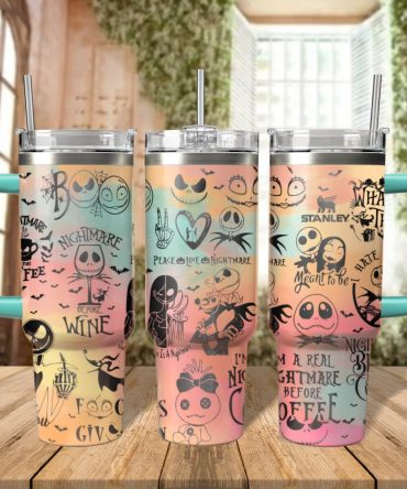 The Nightmare Before Christmas Movies Custom Stanley Quencher 40Oz Stainless Steel Tumbler With Handle