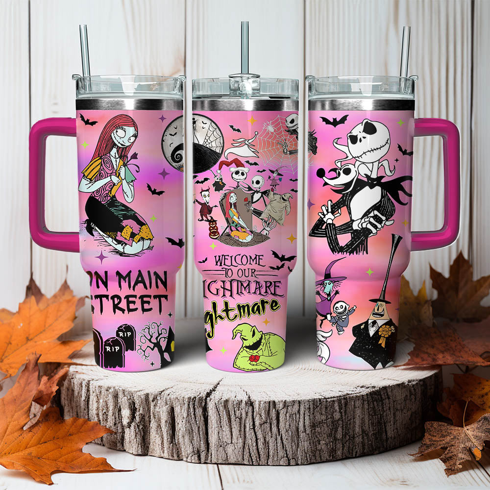 The Nightmare Before Christmas Movies Custom Stanley Quencher 40Oz Stainless Steel Tumbler With Handle