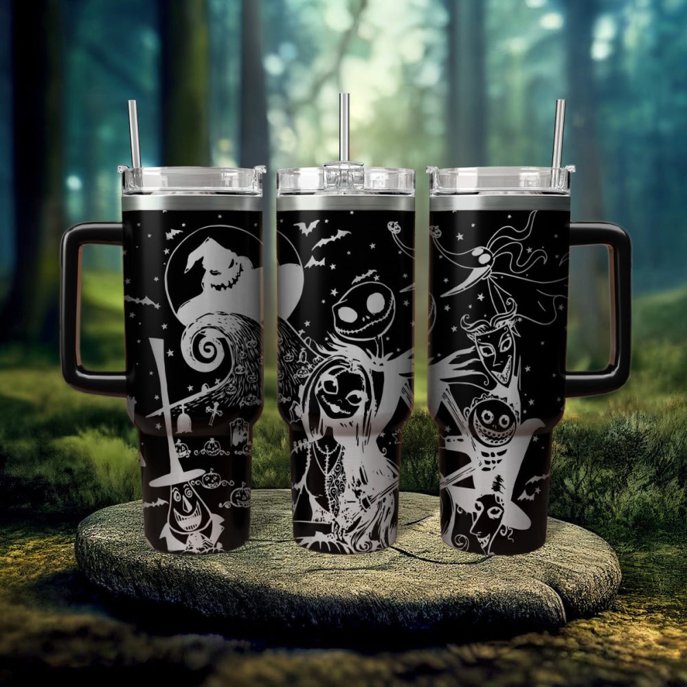 The Nightmare Before Christmas Movies Custom Stanley Quencher 40Oz Stainless Steel Tumbler With Handle