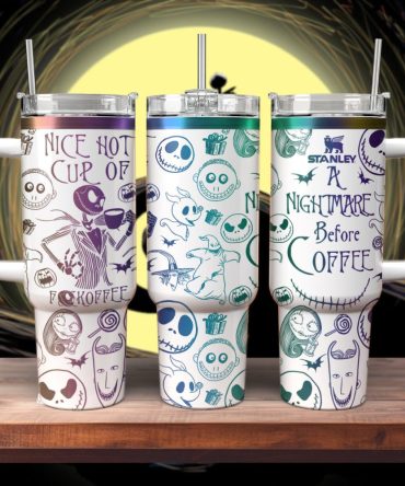 The Nightmare Before Christmas Movies Custom Stanley Quencher 40Oz Stainless Steel Tumbler With Handle