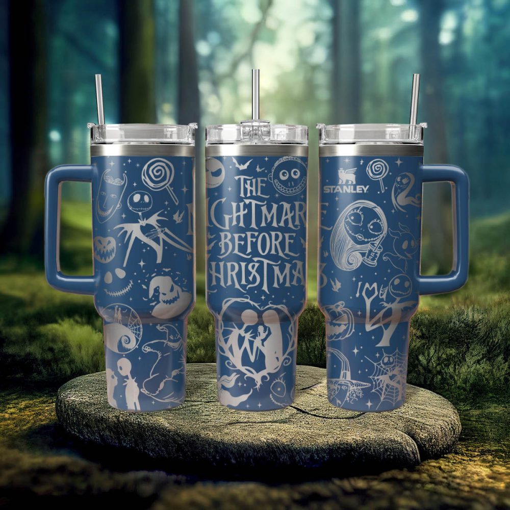 The Nightmare Before Christmas Movies Custom Stanley Quencher 40Oz Stainless Steel Tumbler With Handle