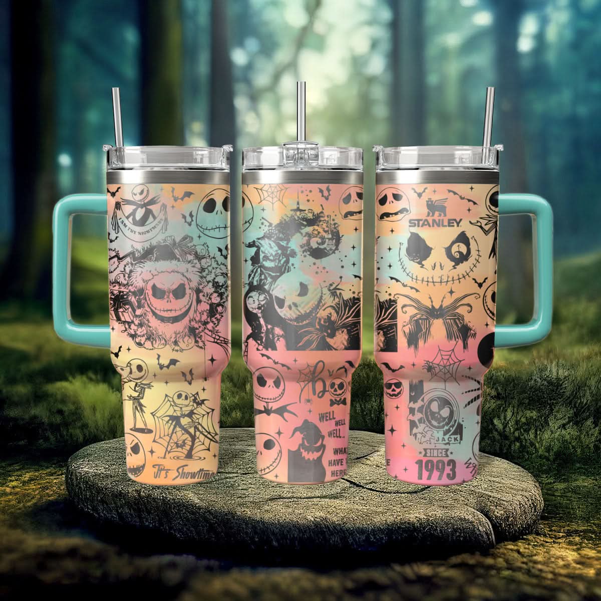 The Nightmare Before Christmas Movies Custom Stanley Quencher 40Oz Stainless Steel Tumbler With Handle