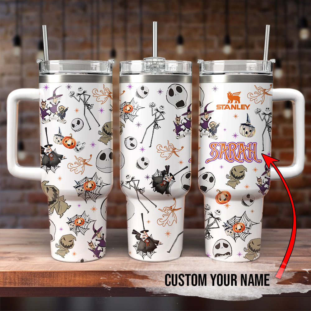 The Nightmare Before Christmas Movies Custom Stanley Quencher 40Oz Stainless Steel Tumbler With Handle