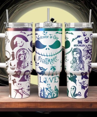 The Nightmare Before Christmas Movies Custom Stanley Quencher 40Oz Stainless Steel Tumbler With Handle