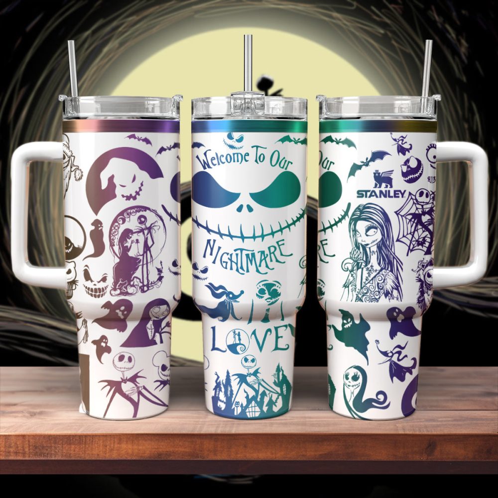 The Nightmare Before Christmas Movies Custom Stanley Quencher 40Oz Stainless Steel Tumbler With Handle