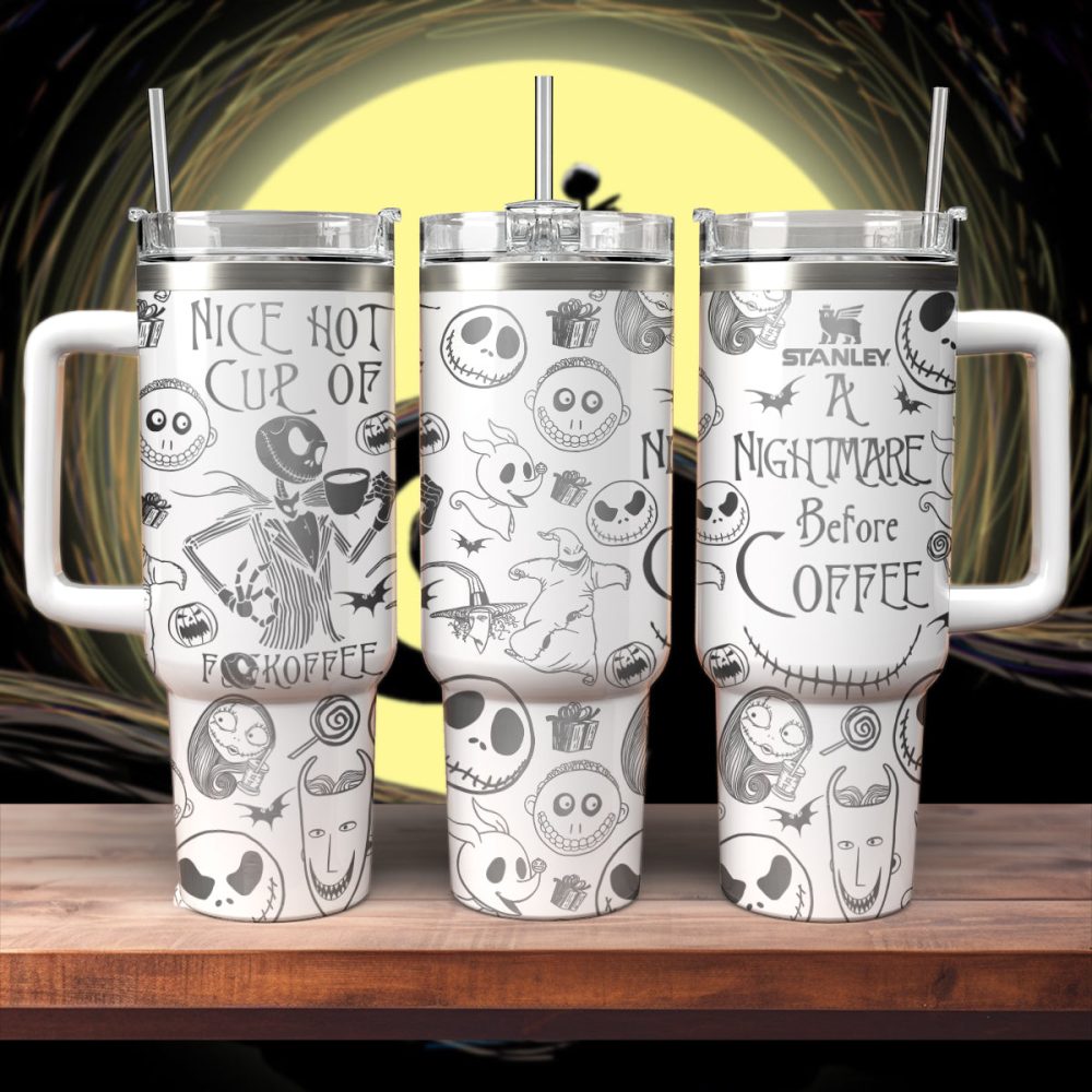 The Nightmare Before Christmas Movies Custom Stanley Quencher 40Oz Stainless Steel Tumbler With Handle