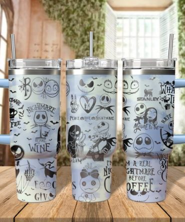 The Nightmare Before Christmas Movies Custom Stanley Quencher 40Oz Stainless Steel Tumbler With Handle
