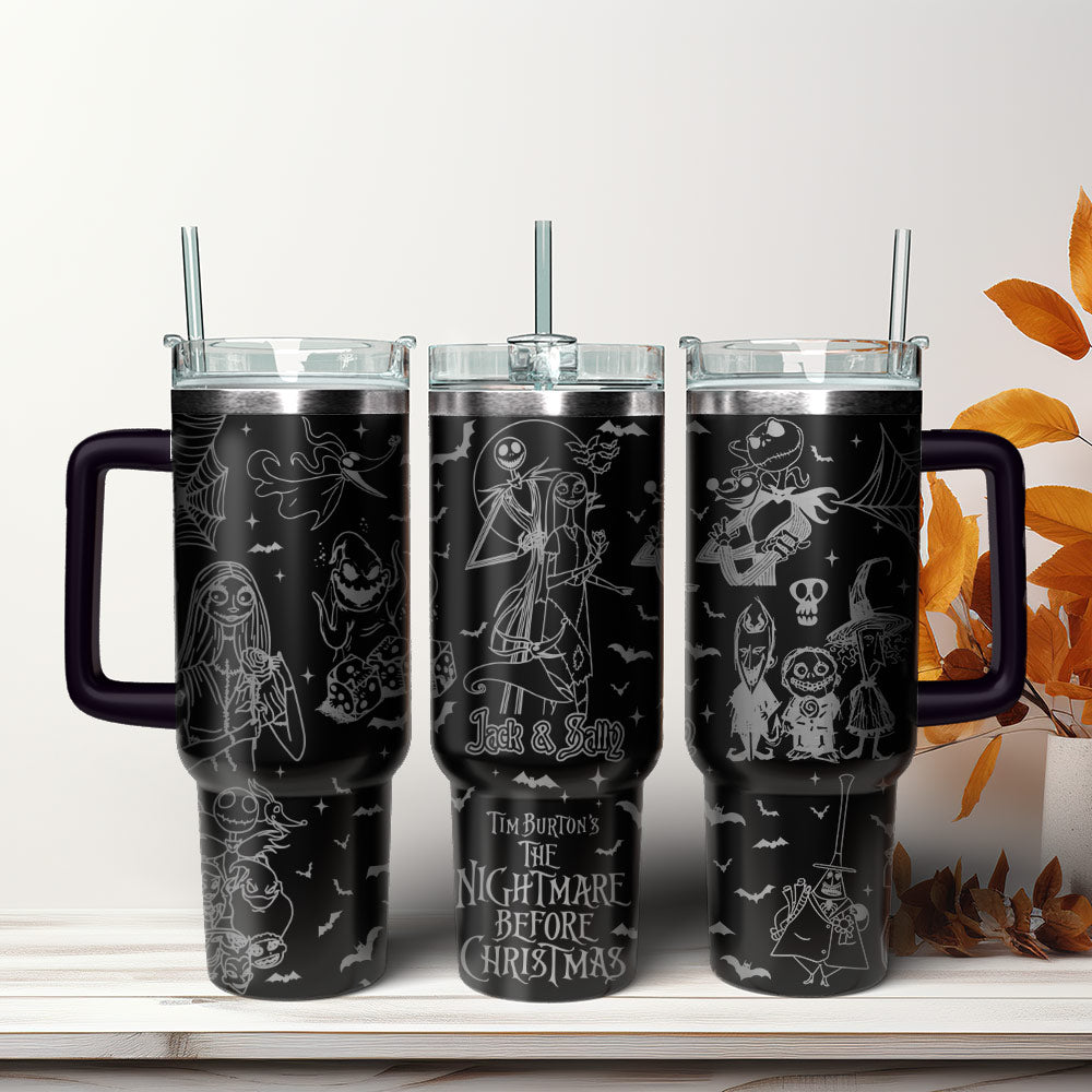 The Nightmare Before Christmas Movies Custom Stanley Quencher 40Oz Stainless Steel Tumbler With Handle