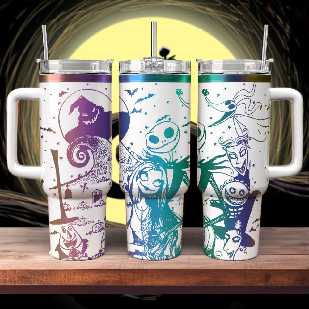 The Nightmare Before Christmas Movies Custom Stanley Quencher 40Oz Stainless Steel Tumbler With Handle