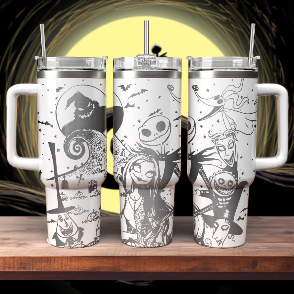 The Nightmare Before Christmas Movies Custom Stanley Quencher 40Oz Stainless Steel Tumbler With Handle