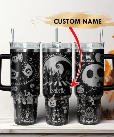 The Nightmare Before Christmas Movies Custom Stanley Quencher 40Oz Stainless Steel Tumbler With Handle