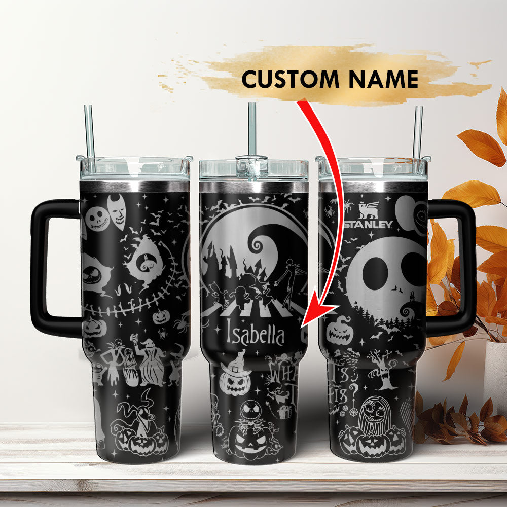 The Nightmare Before Christmas Movies Custom Stanley Quencher 40Oz Stainless Steel Tumbler With Handle