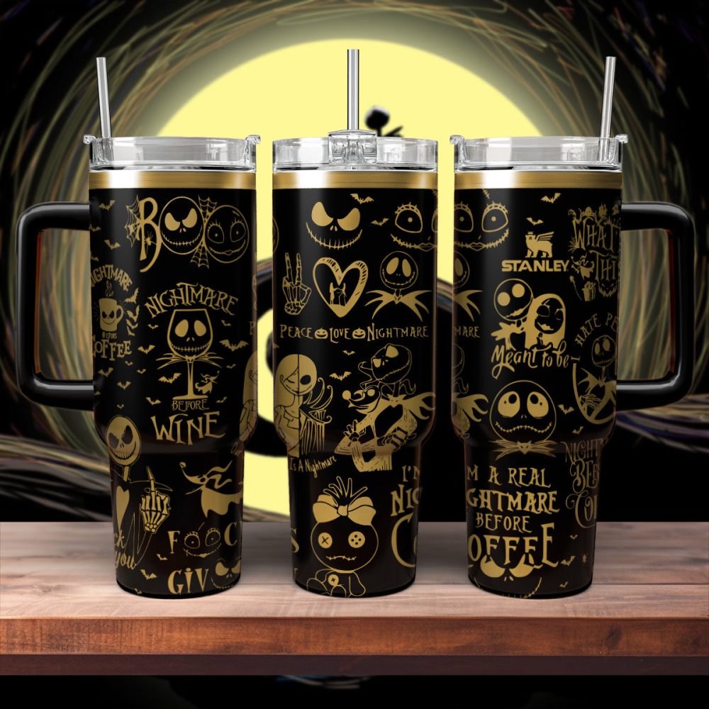 The Nightmare Before Christmas Movies Custom Stanley Quencher 40Oz Stainless Steel Tumbler With Handle