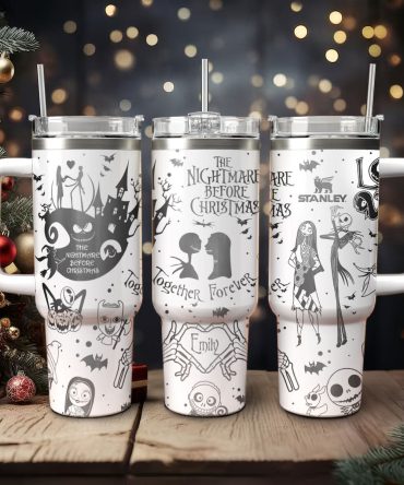 The Nightmare Before Christmas Movies Custom Stanley Quencher 40Oz Stainless Steel Tumbler With Handle