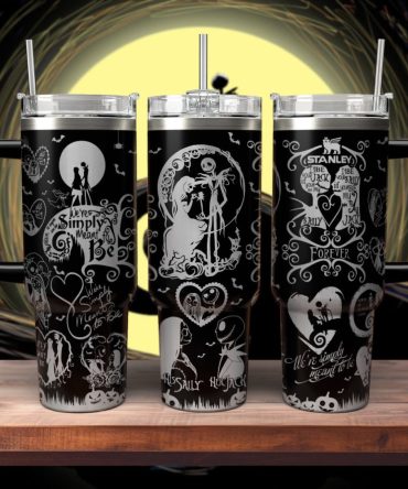 The Nightmare Before Christmas Movies Custom Stanley Quencher 40Oz Stainless Steel Tumbler With Handle