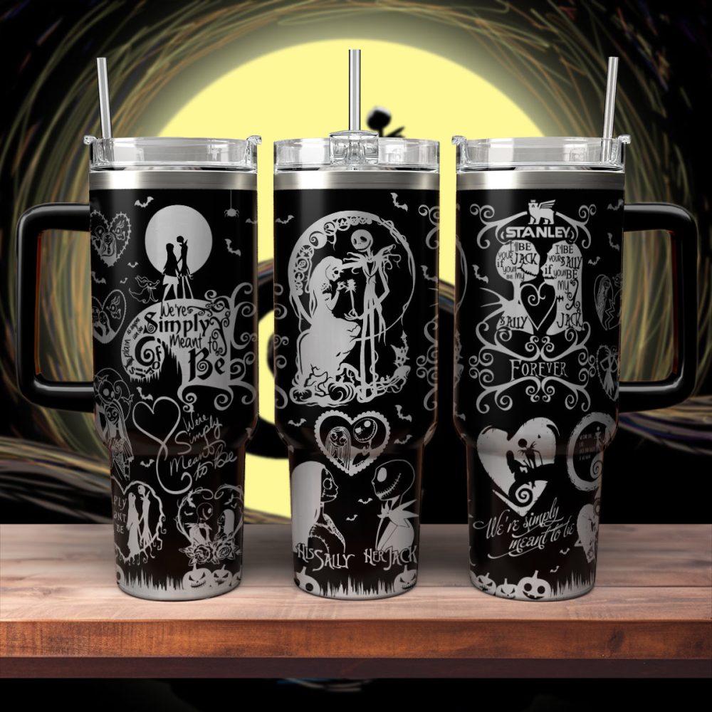 The Nightmare Before Christmas Movies Custom Stanley Quencher 40Oz Stainless Steel Tumbler With Handle